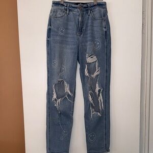 Hollister Distressed Smiley Face Jeans